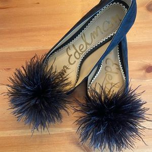 Sam Edelman Pom Pom Black Flats
